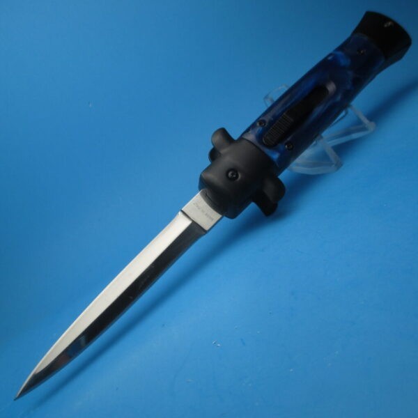 9'' Blue Tactical Stiletto Style OTF Dagger