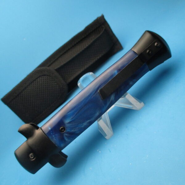 9'' Blue Tactical Stiletto Style OTF Dagger - Image 3