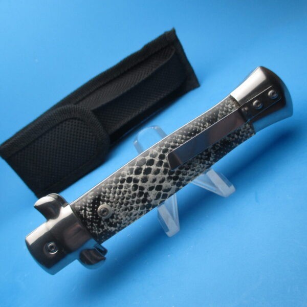9'' Imit. Snakeskin Stiletto Style OTF Bayonet - Image 3