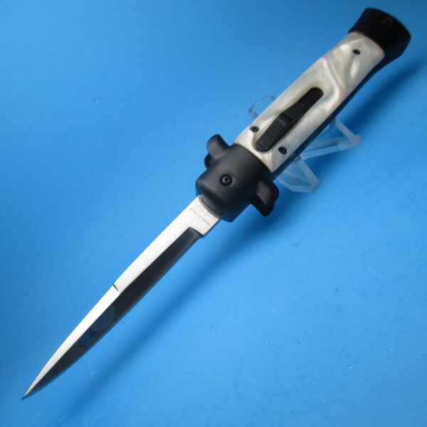 9'' White Pearlex Tactical Stiletto Style OTF Bayonet