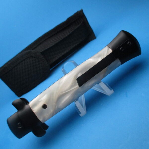 9'' White Pearlex Tactical Stiletto Style OTF Bayonet - Image 3