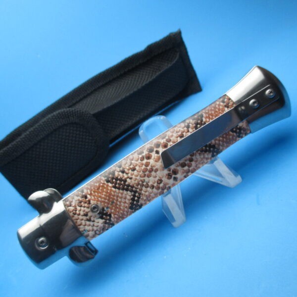 9'' Brown Diamondback Stiletto Style OTF Dagger - Image 3