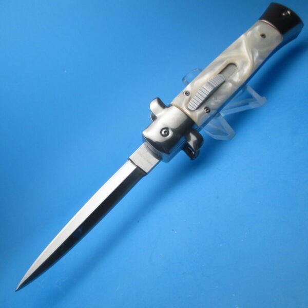 9'' White Pearlex Stiletto Style OTF Dagger