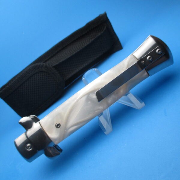 9'' White Pearlex Stiletto Style OTF Dagger - Image 3