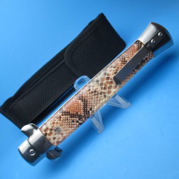11'' Brown Diamondback Stiletto Style OTF Dagger - Image 3