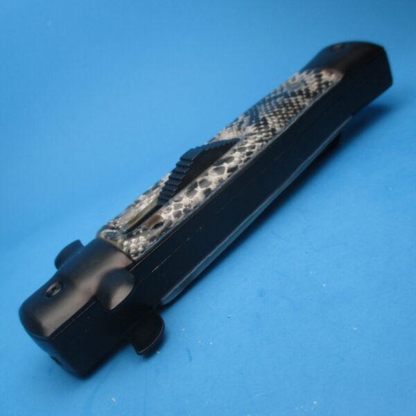 9'' Imit. Snakeskin Tactical Stiletto Style OTF Dagger - Image 2