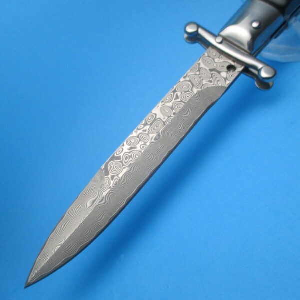 9" Black Acrylic Damascus Bayonet Clone - Image 4