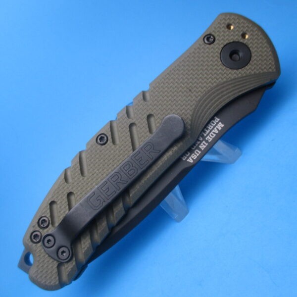 Gerber Propel Green Downrange Auto Tanto Point Plain-Edge Switchblade Knife - Image 5