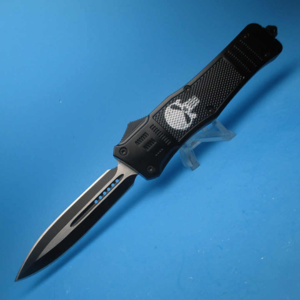 Black Punisher OTF Switchblade Knife