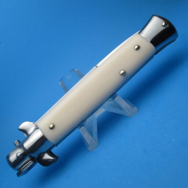 Italian Stiletto 9" Imit. Ivory Switchblade Bayonet - Image 3