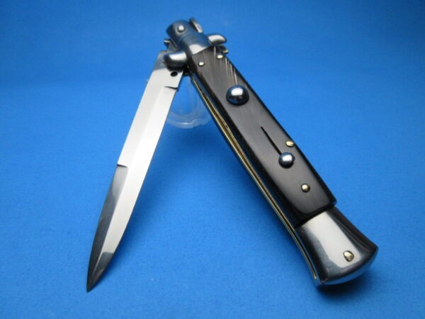 Italian Stiletto 9" Buffalo Horn Switchblade Bayonet