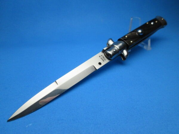 Italian Stiletto 9" Buffalo Horn Switchblade Bayonet