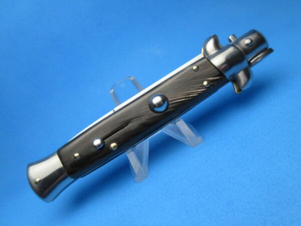 Italian Stiletto 9" Buffalo Horn Switchblade Bayonet