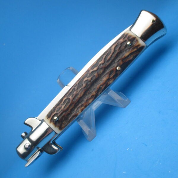 Walt`s 9'' Flat Guard Red Dot Flat Button Half Grind Black Forest Stag Horn Picklock - Image 3