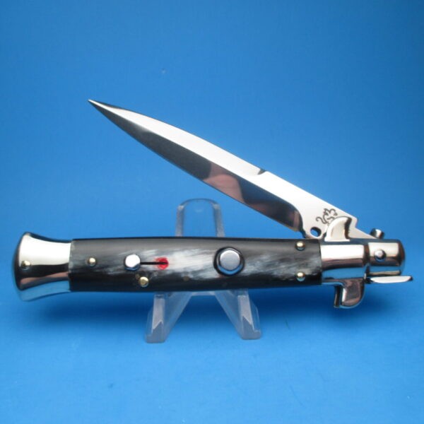 Walt's  9" Red Dot Flat Button Half Grind Brazilian B/W Picklock
