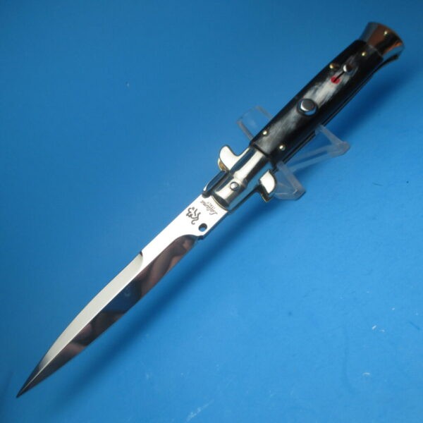 Walt's  9" Red Dot Flat Button Half Grind Brazilian B/W Picklock - Image 5