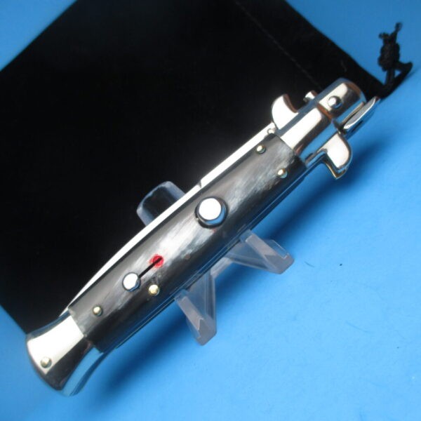 Walt's  9" Red Dot Flat Button Half Grind Brazilian B/W Picklock - Image 2