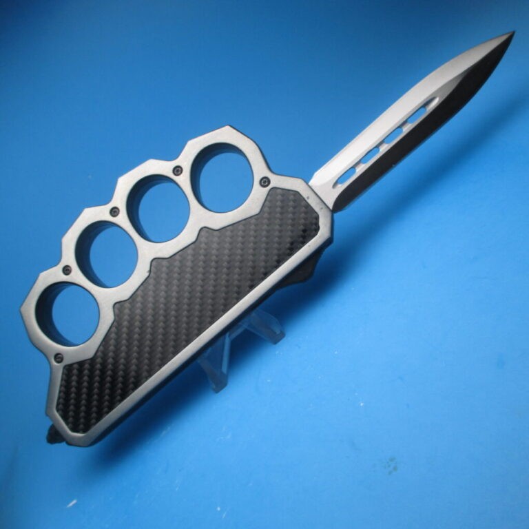 Heavy Duty Knuckle Knife W/ Carbon Inserts Switchblade
