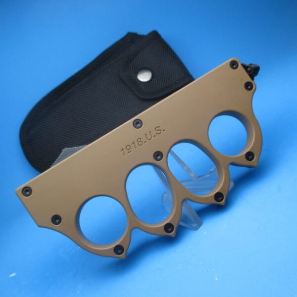 1918 OTF Desert Tan Knuckle Knife Switchblade - Image 2