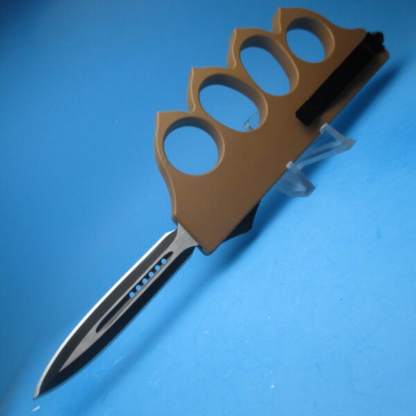 1918 OTF Desert Tan Knuckle Knife Switchblade - Image 4