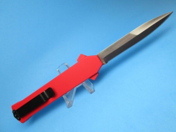 AKC F-16 OTF RED HANDLE W/ BAYONET BLADE