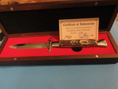 9'' AKC Stag Horn Polished Bayonet Swinguard