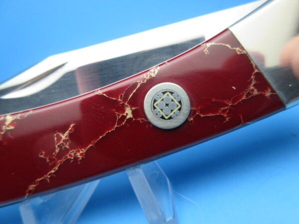 Custom Buck Blood Red Jasper 110 Automatic Conversion Switchblade Knife - Image 4
