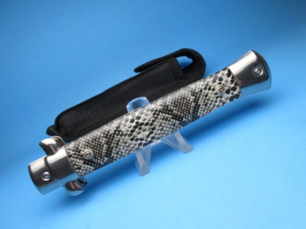 11'' Imit. Snakeskin Stiletto Style OTF Dagger - Image 5