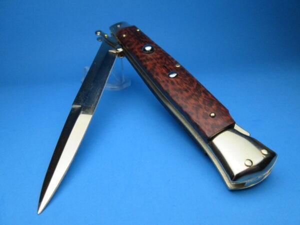 Frank Beltrame 11" Gold Snakewood Bayonet Swinguard Switchblade - Image 5