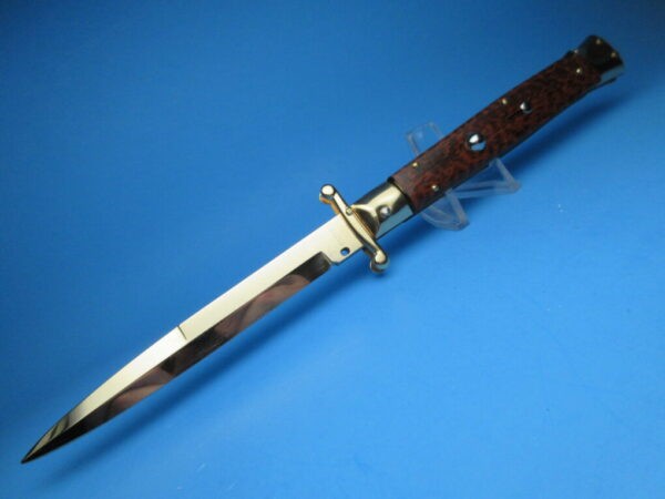 Frank Beltrame 11" Gold Snakewood Bayonet Swinguard Switchblade - Image 3