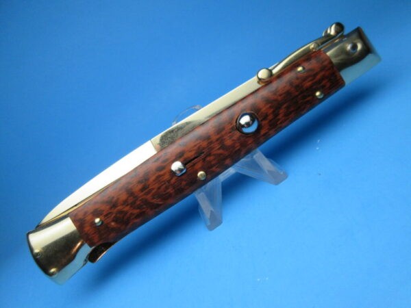 Frank Beltrame 11" Gold Snakewood Bayonet Swinguard Switchblade - Image 2