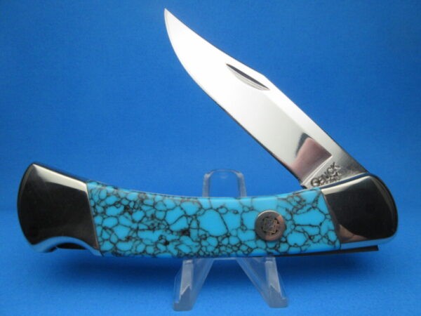 Custom Buck 110 Turquoise Automatic Conversion Knife