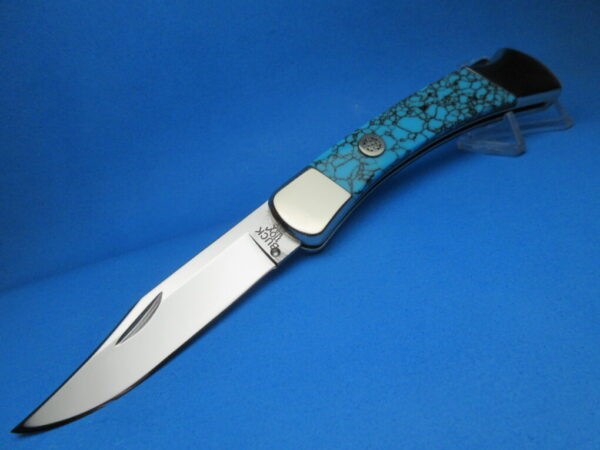 Custom Buck 110 Turquoise Automatic Conversion Knife