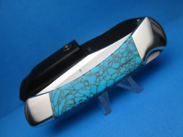 Custom Buck 110 Turquoise Automatic Conversion Knife