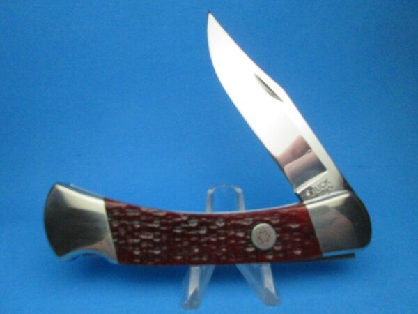 Custom Buck 110 Amber Jigged Bone Automatic Conversion Switchblade Knife