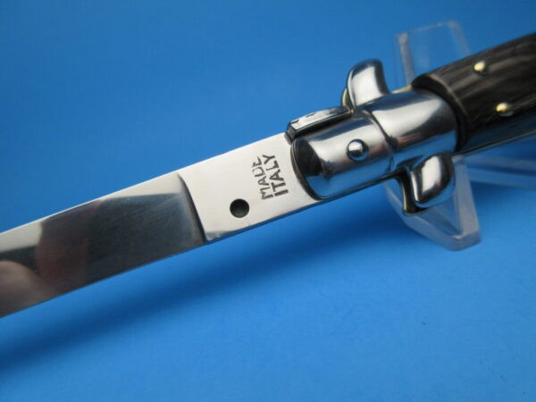 Italian Stiletto 9" Buffalo Horn Flat Grind Switchblade - Image 4