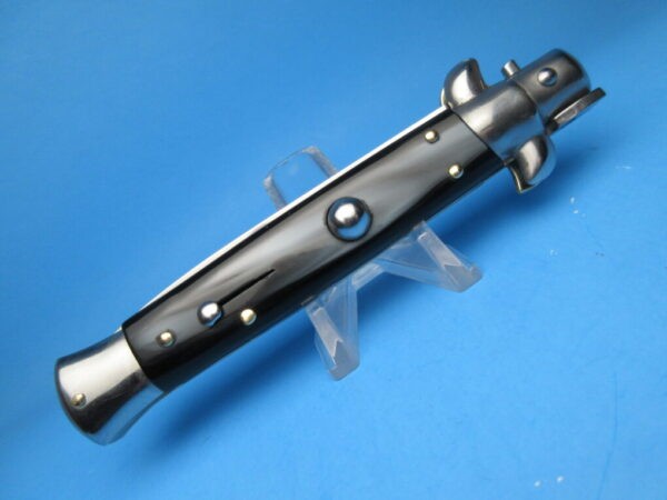 Italian Stiletto 9" Imit. Buffalo Horn Flat Grind Switchblade