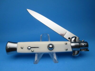 Italian Stiletto 9" Imit. Ivory Flat Grind Switchblade