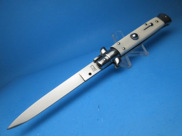 Italian Stiletto 9" Imit. Ivory Flat Grind Switchblade