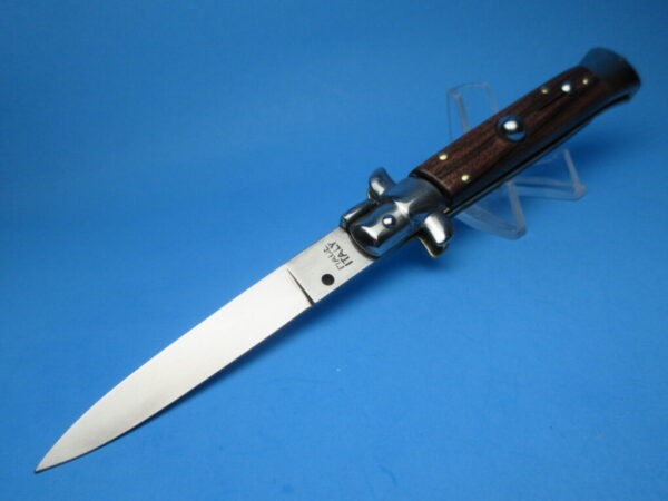 Italian Stiletto 8" Rosewood Flat Grind Switchblade