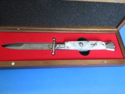 9'' AKC White Pearlex Damascus Bayonet Swinguard