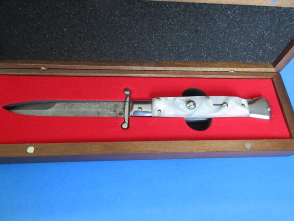 9'' AKC White Pearlex Damascus Bayonet Swinguard