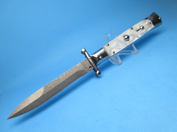 9'' AKC White Pearlex Damascus Bayonet Swinguard