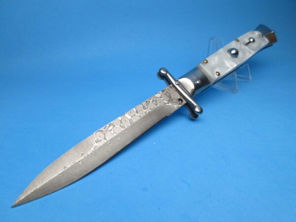 9'' AKC White Pearlex Damascus Bayonet Swinguard