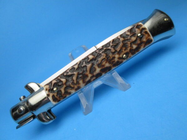 Frank Beltrame Picklock 9" Stag Horn Bayonet Switchblade