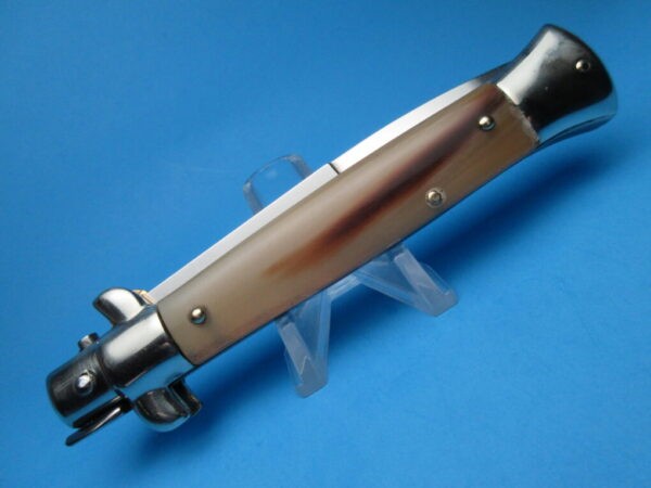 Frank Beltrame Picklock 9" Blonde Horn Bayonet Switchblade
