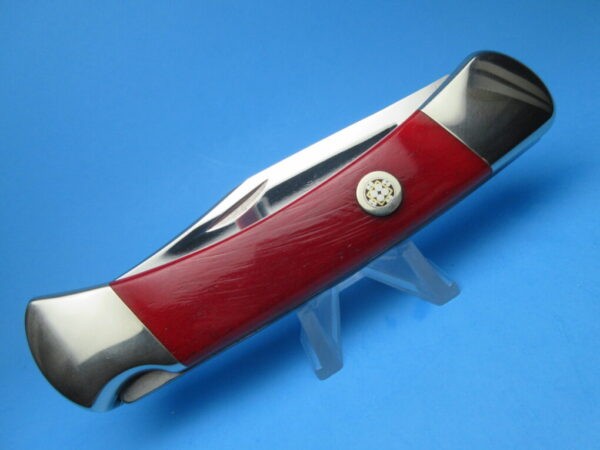 Custom Buck Red Camelbone 110 Automatic Conversion Knife