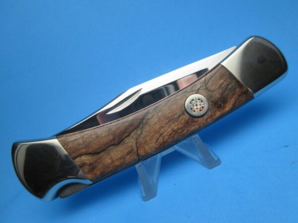 Custom Spalted Maple Buck 110 Automatic Conversion Knife