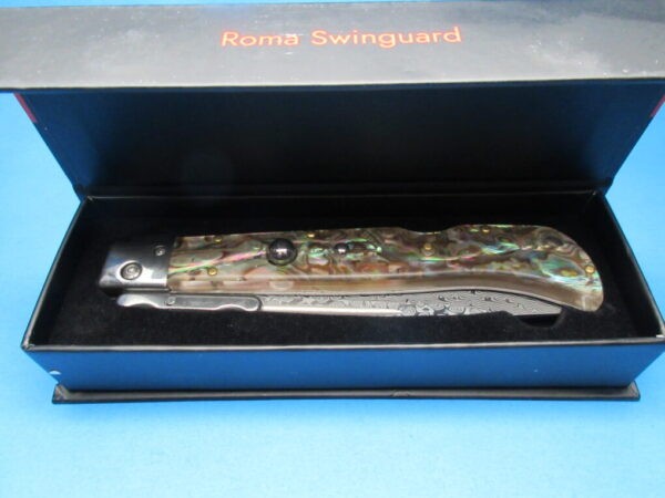 11" AKC Faux Abalone Damascus "Roma" Swinguard