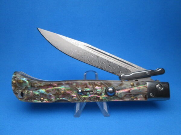 11" AKC Faux Abalone Damascus "Roma" Swinguard